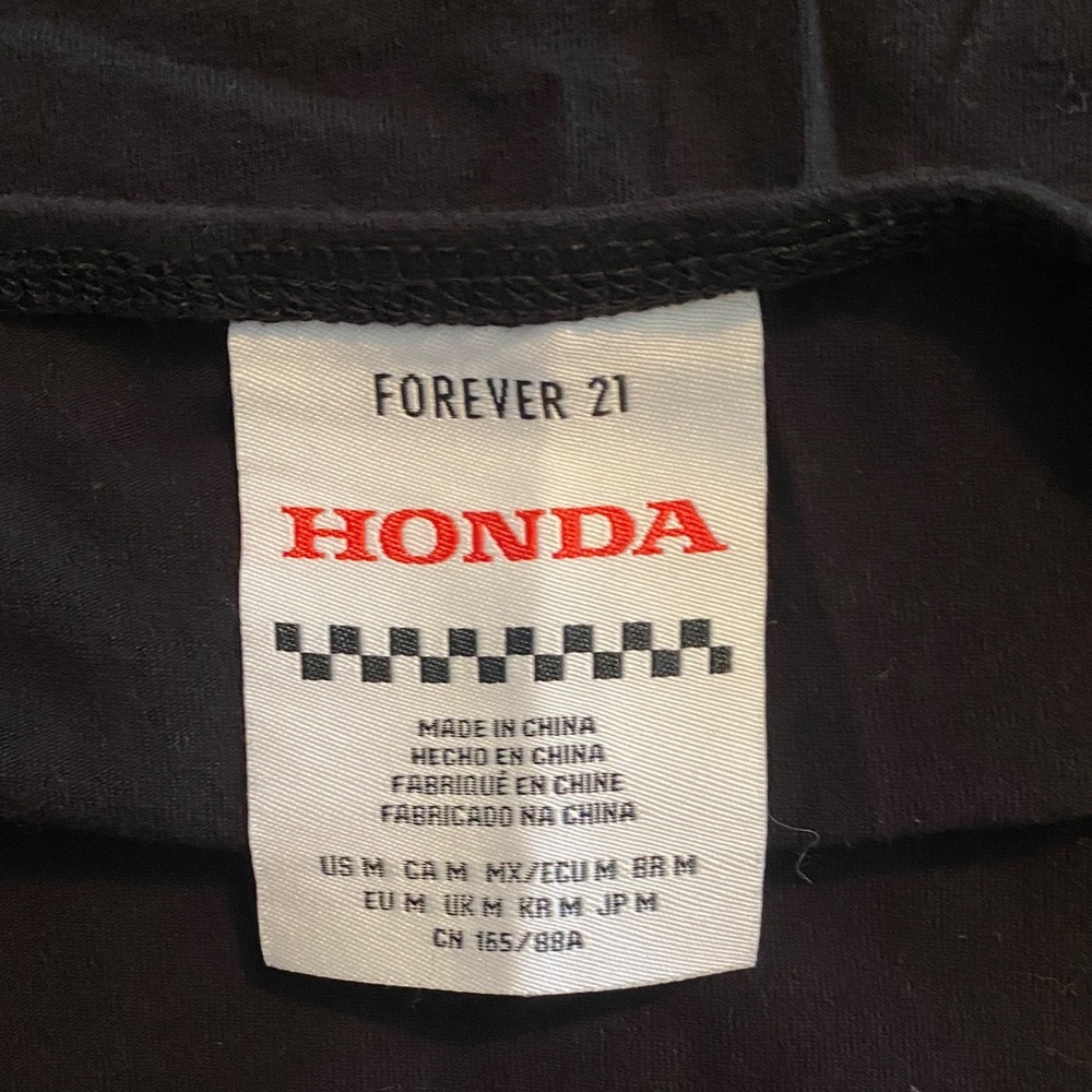Forever 21 Black Tube Top with Red Honda Logo - Picture 2 of 3